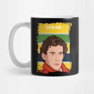 Ayrton Senna Illustration Tribute Mug